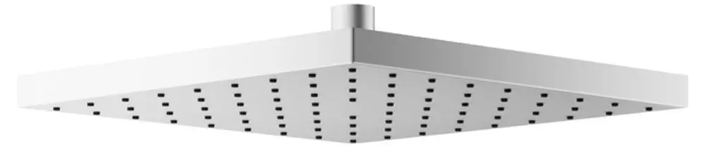 Kopfbrause von Keuco, eckige Form mit mehreren Düsen und Aluminium-Finish, zur Wandmontage geeignet. Ideal für moderne Badgestaltungen.